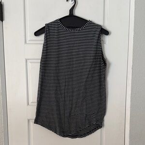 lululemon athletica Black and White Striped Muscle Tee